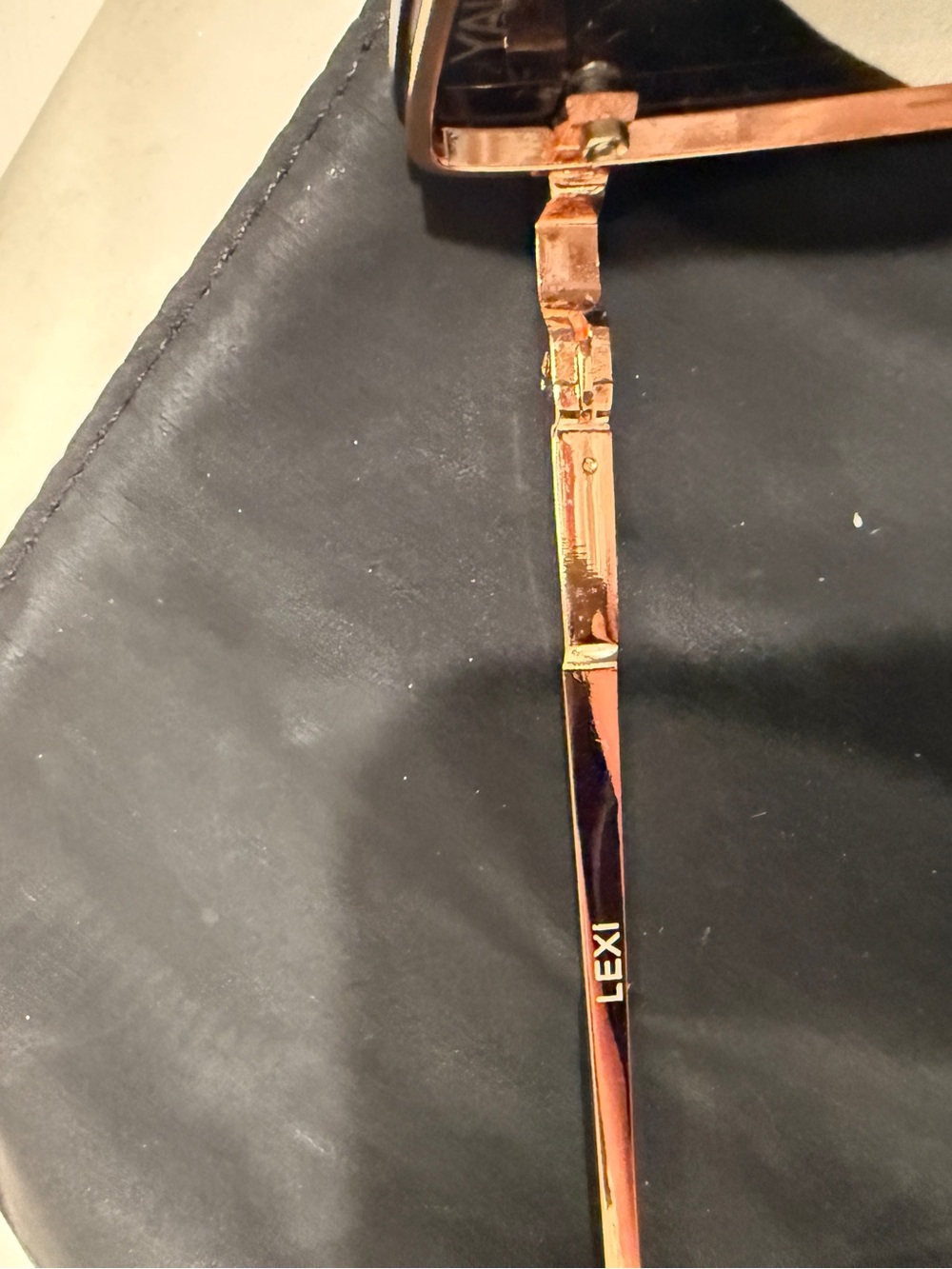 Quay Australia Lexi Gold Frame Sunglasses with Blue Lenses - Picture 3 of 3